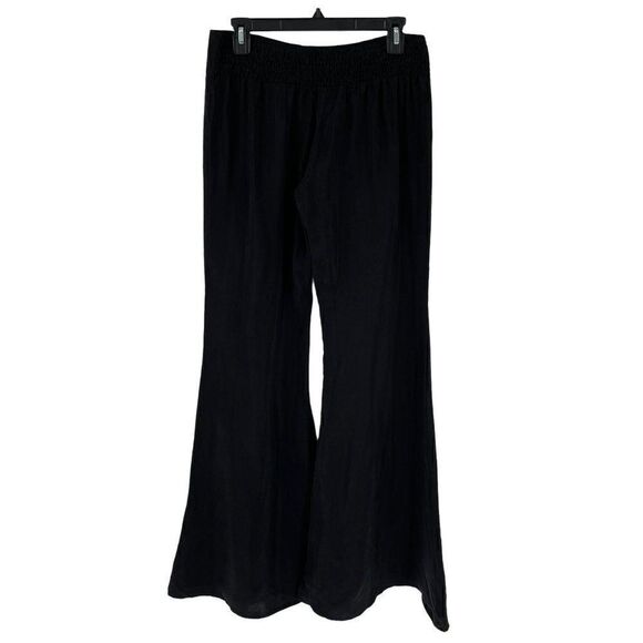 Flynn Skye Patty Flare Pants 100% Cupro Black Soft Elastic Waist Women Size 3 - Picture 6 of 11